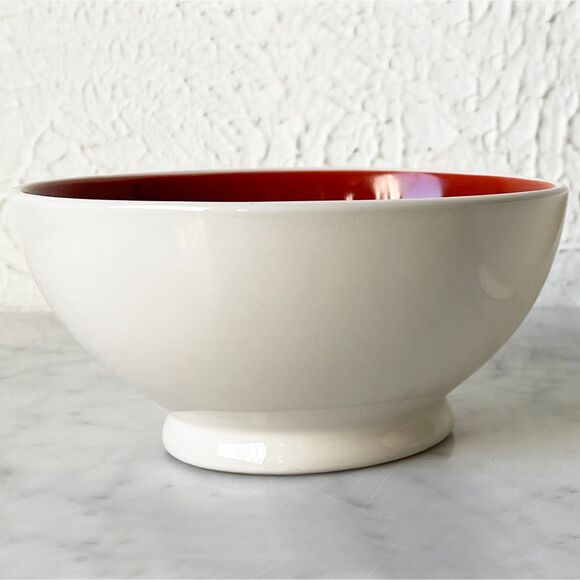 Rae Dunn Magenta BLISS Set of 2 Ivory/Red Interior Ice Cream/Cereal Bowls 5.5" - Picture 3 of 8